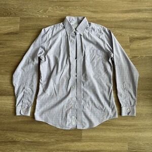 Brooks Brothers Plaid Button Dress Shirt Purple Men's 15.5/35
